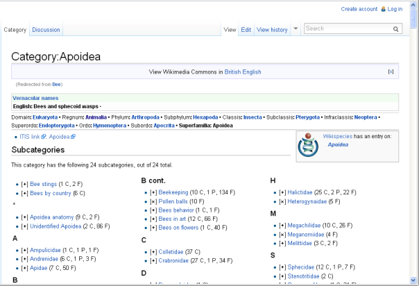 Wikimedia Commons search results for 'bee'