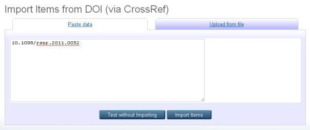 Pasting a DOI into NECTAR