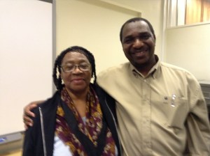Visiting Professor Victor Ukaegbu with a member of the Northampton Black History Association