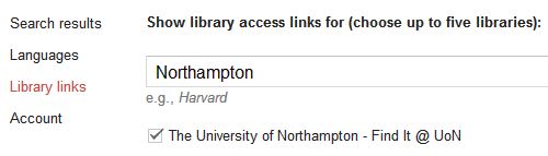 Scholar library links preferences