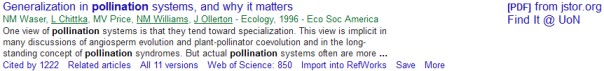 pollination Google Scholar